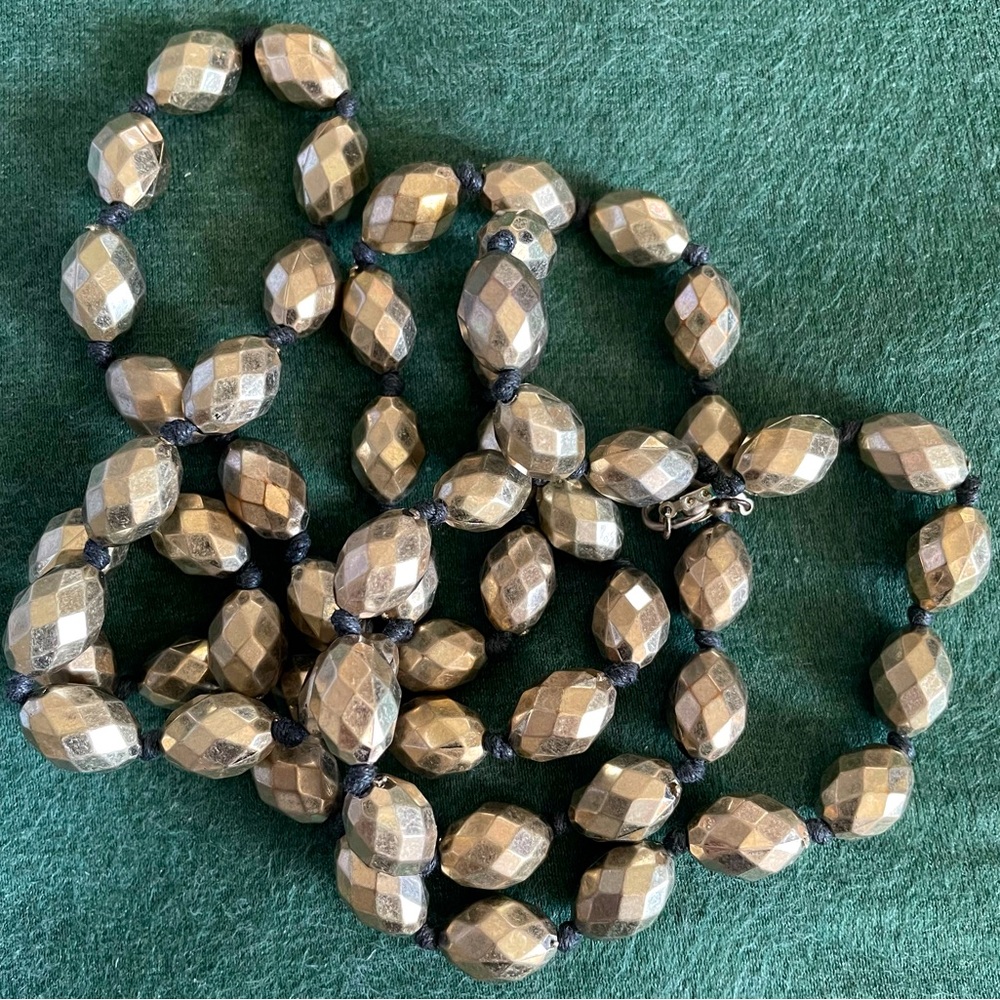 Banana Republic Gold Bead Statement Necklace